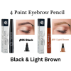 4 point eyebrow pencil ( Black & Light Brown )