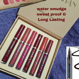 Handaiyan Velvet Matte 6pc Lipstick Set and 1pc Eyeliner
