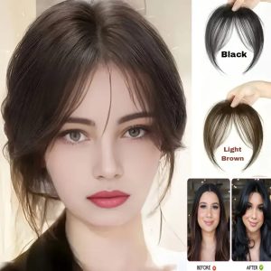 Natural Clip-In Front Bangs – Black & Light Brown (ফ্রন্ট ব্যাং হেয়ার এক্সটেনশন)