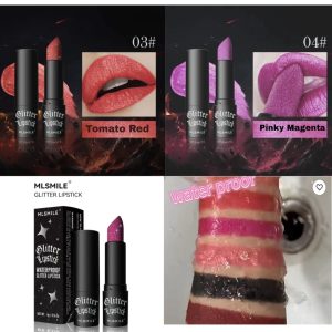 MLsmile Waterproof Silky Velvet Matte Glitter Diamond Lipstick